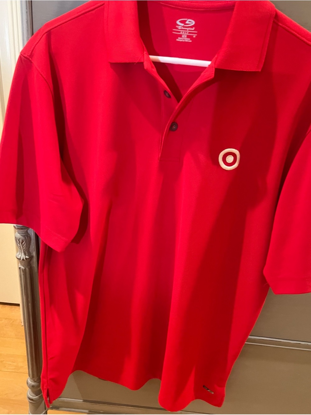 Red Polo Shirt with White Target-style Emblem